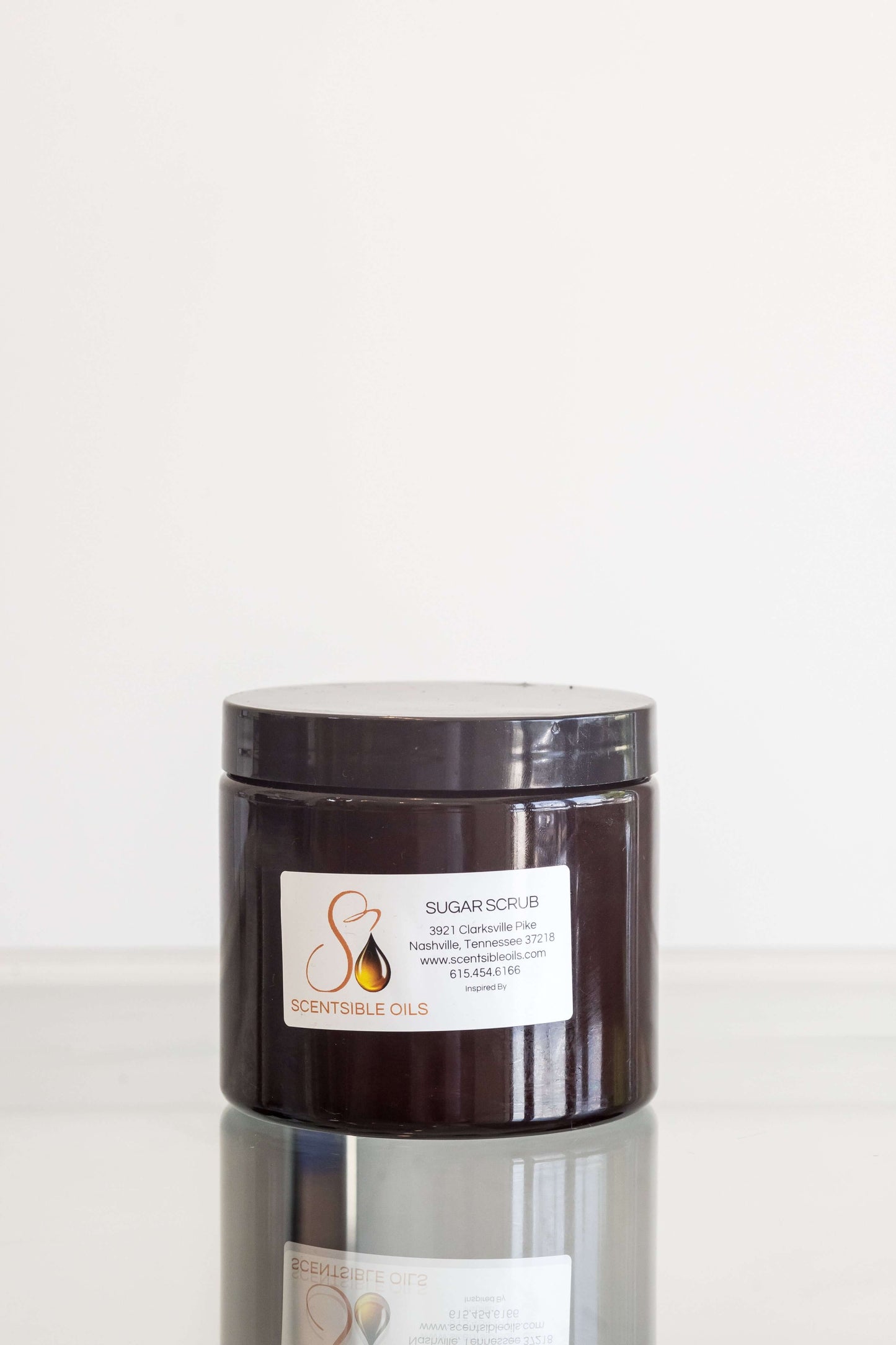 Unscented Sugar Scrub in a jar from Scentsible Oils, perfect for exfoliating without fragrance.